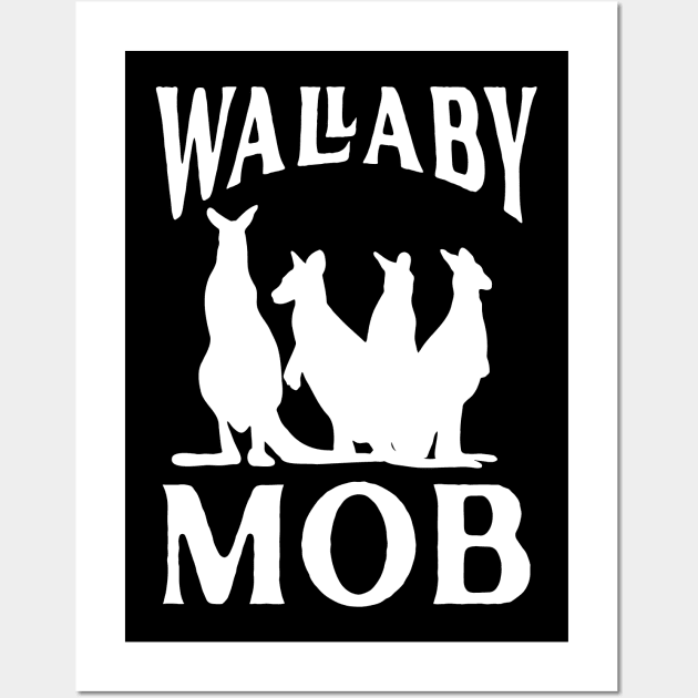 Wallaby Mob Australian Animal Wall Art by Huhnerdieb Apparel